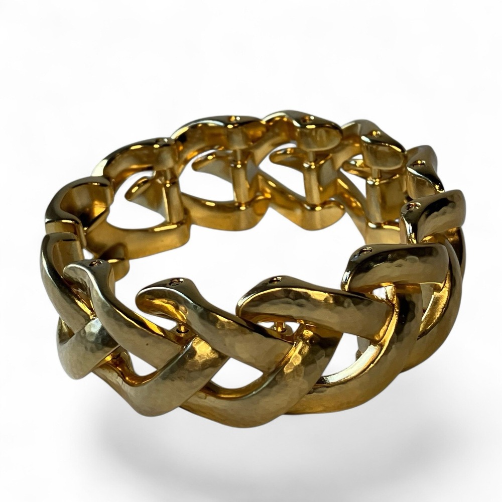 Brighton Grand Canal Bracelet JB5881 Brushed Gold Chunky 7" $128 Retail - Picture 2 of 8